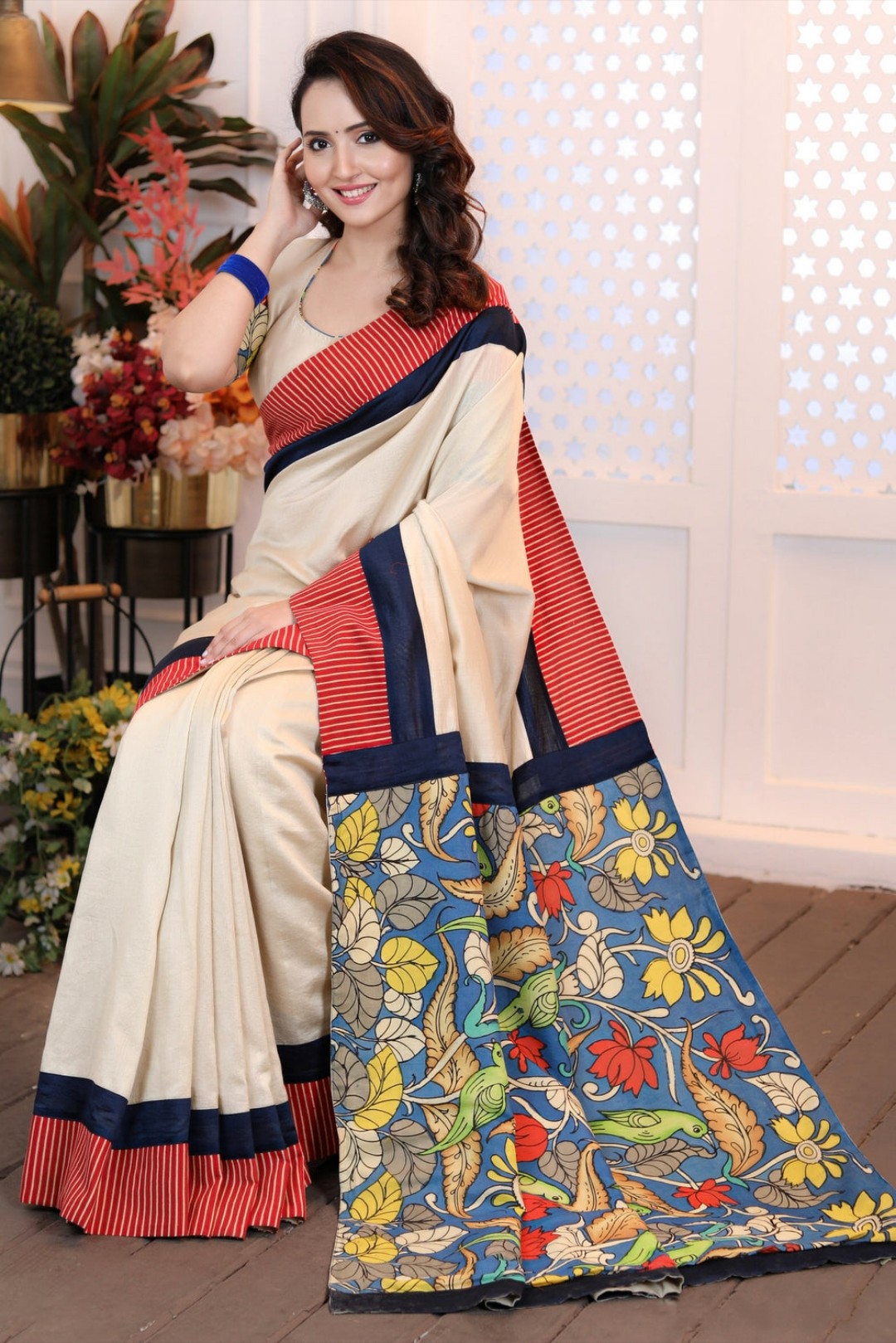 Blended Mixed Cotton Silk Saree TS 7032