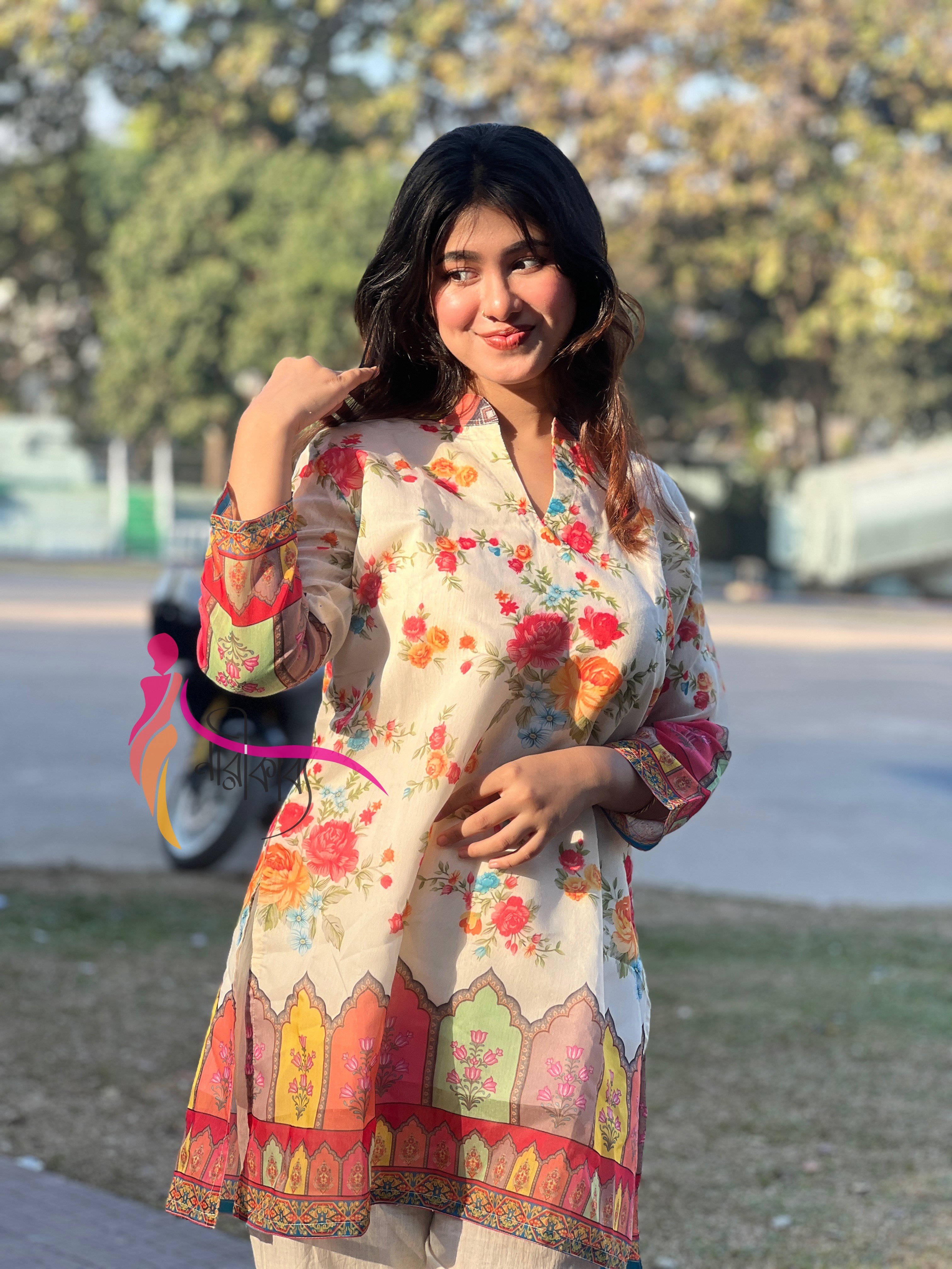 অর্গানজা সিল্ক কুর্তি KM - 136