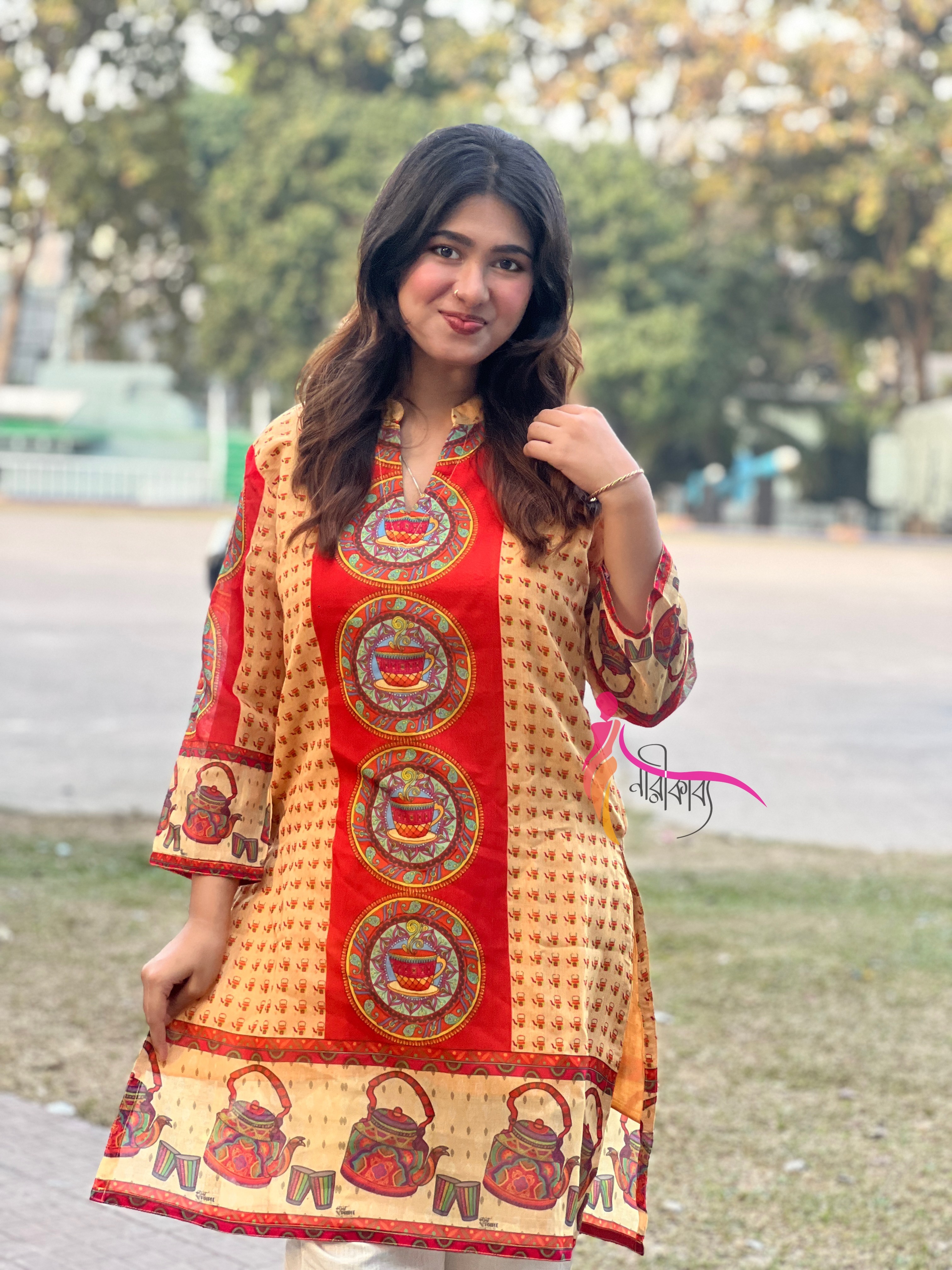 অর্গানজা সিল্ক কুর্তি KM - 125