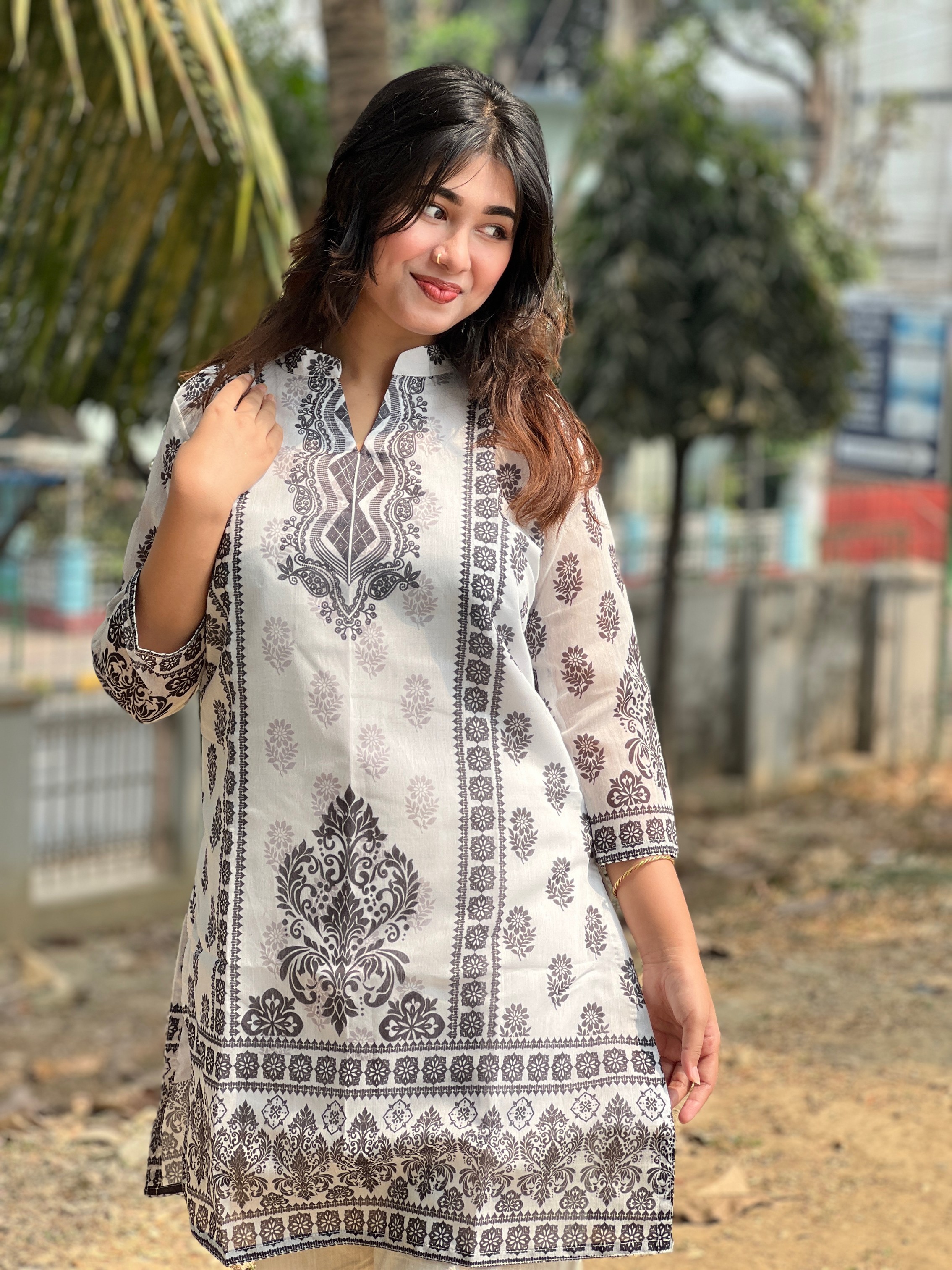 অর্গানজা সিল্ক কুর্তি KM - 134