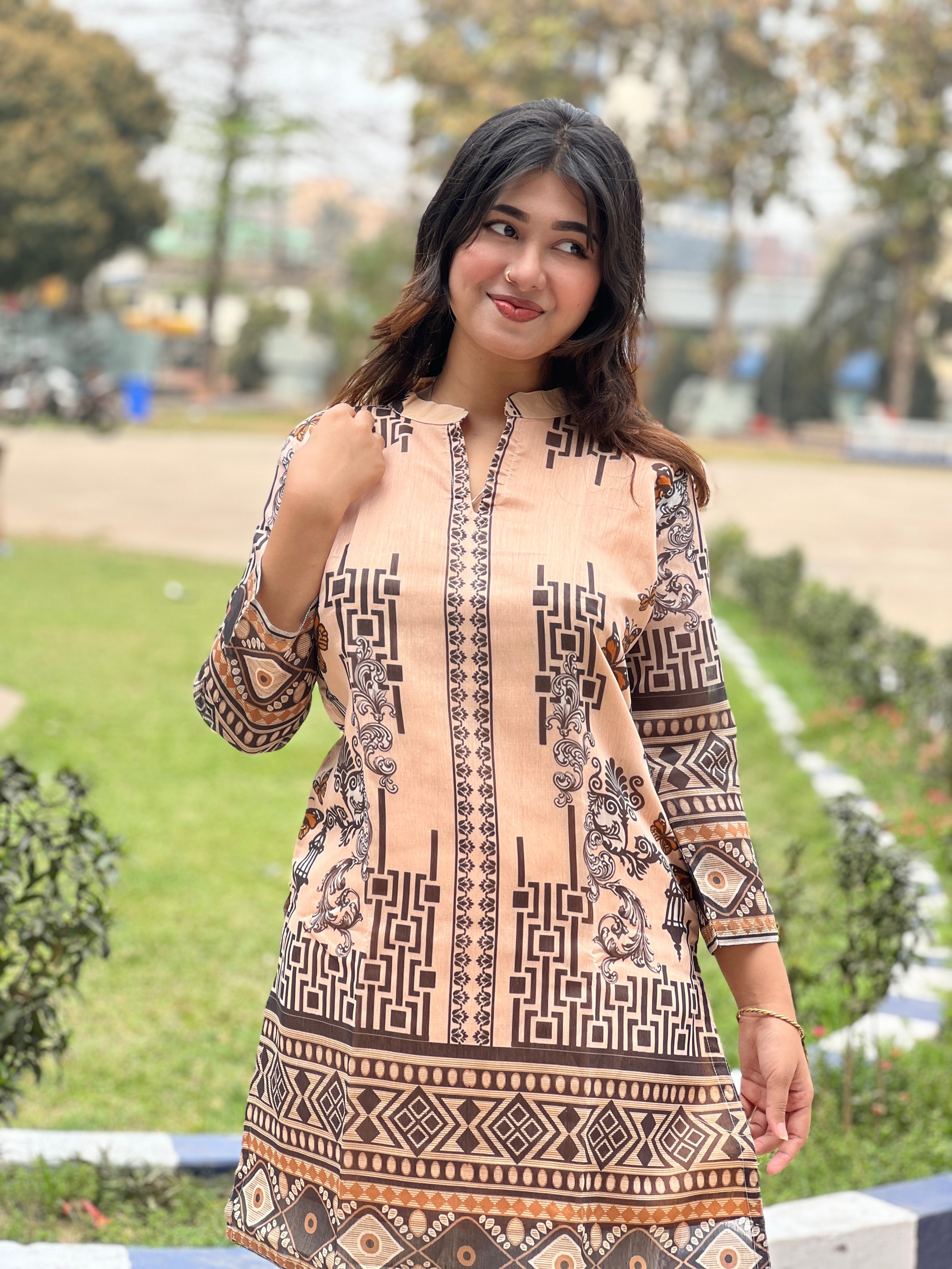 অর্গানজা সিল্ক কুর্তি KM - 133