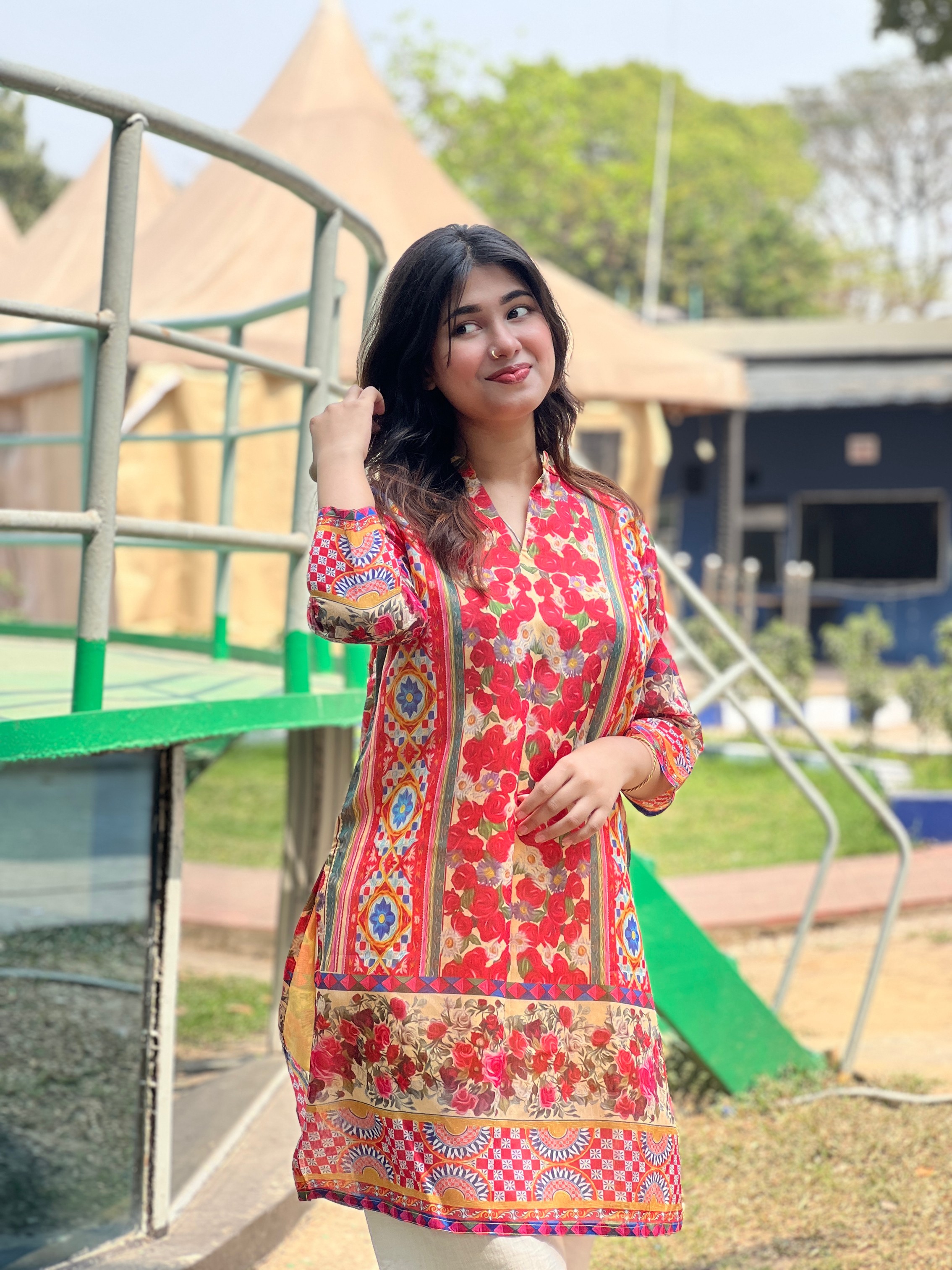 অর্গানজা সিল্ক কুর্তি KM - 130