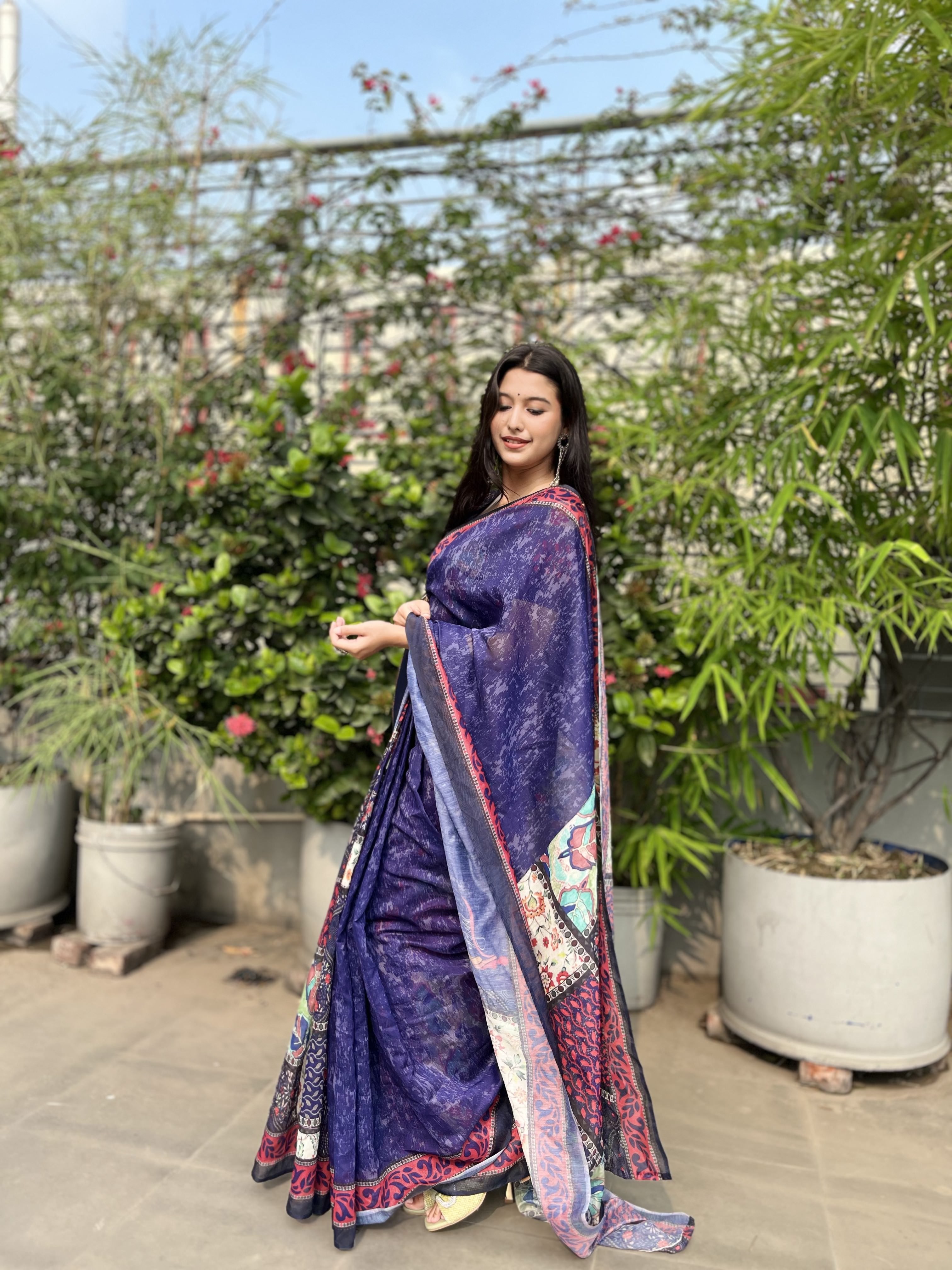 Premium Semi Muslin Silk Saree SM - 5130