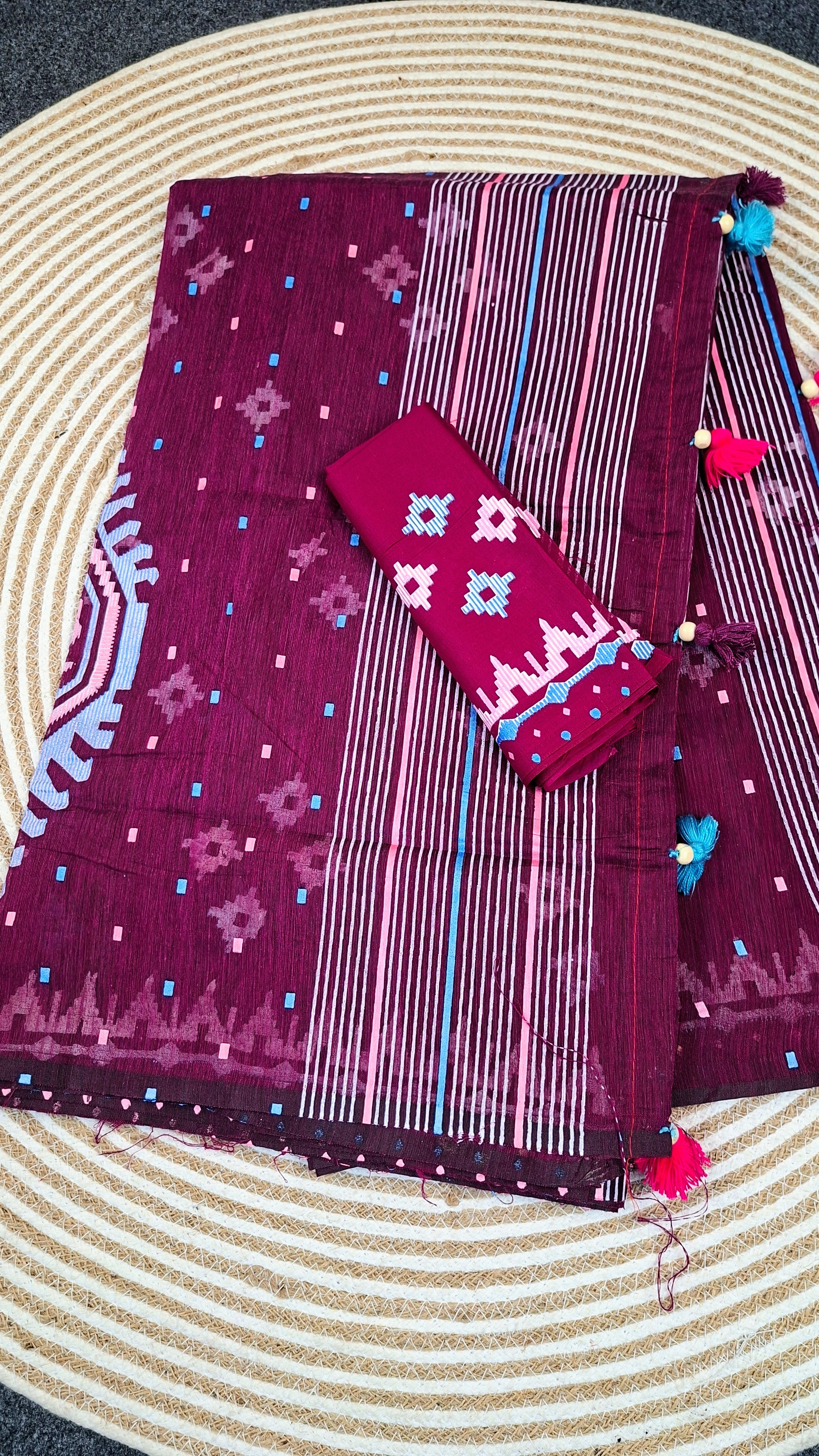 Jamdani Motive Saree JM-8083