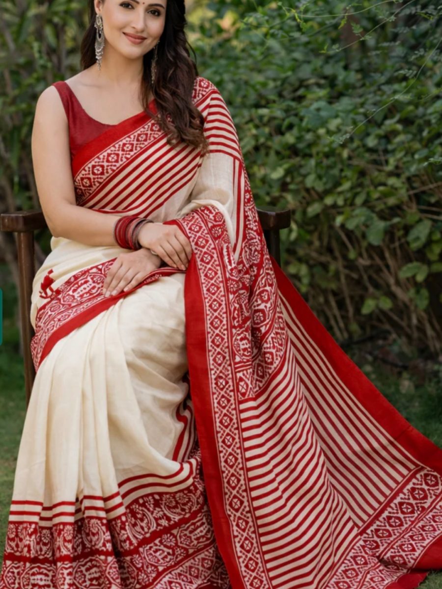Blended Mixed Cotton Silk Saree TS - 5134