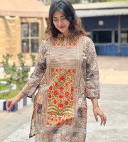 শর্ট অর্গানজা সিল্ক কুর্তি KM - 121