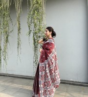 Premium Semi Muslin Silk Saree SM - 5129